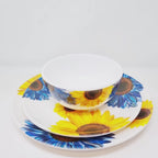 Blue Sunflower Melamine Hostess Set, 20-Piece (Service for 4)