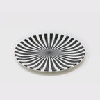 Black & White Starburst Melamine Salad Plates, Set of 4