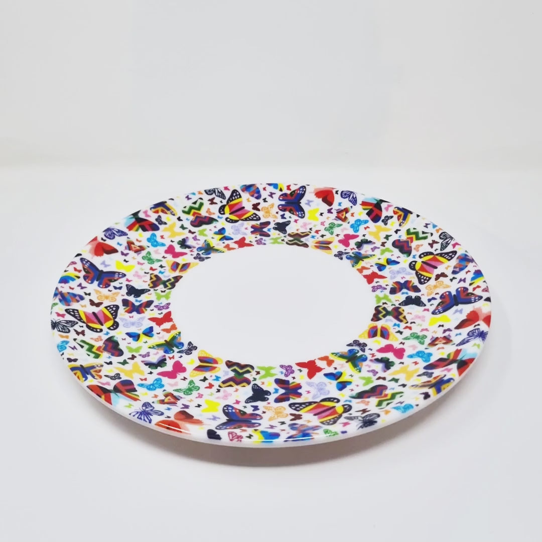 Multicolor Butterflies Melamine Salad Plates, Set of 4