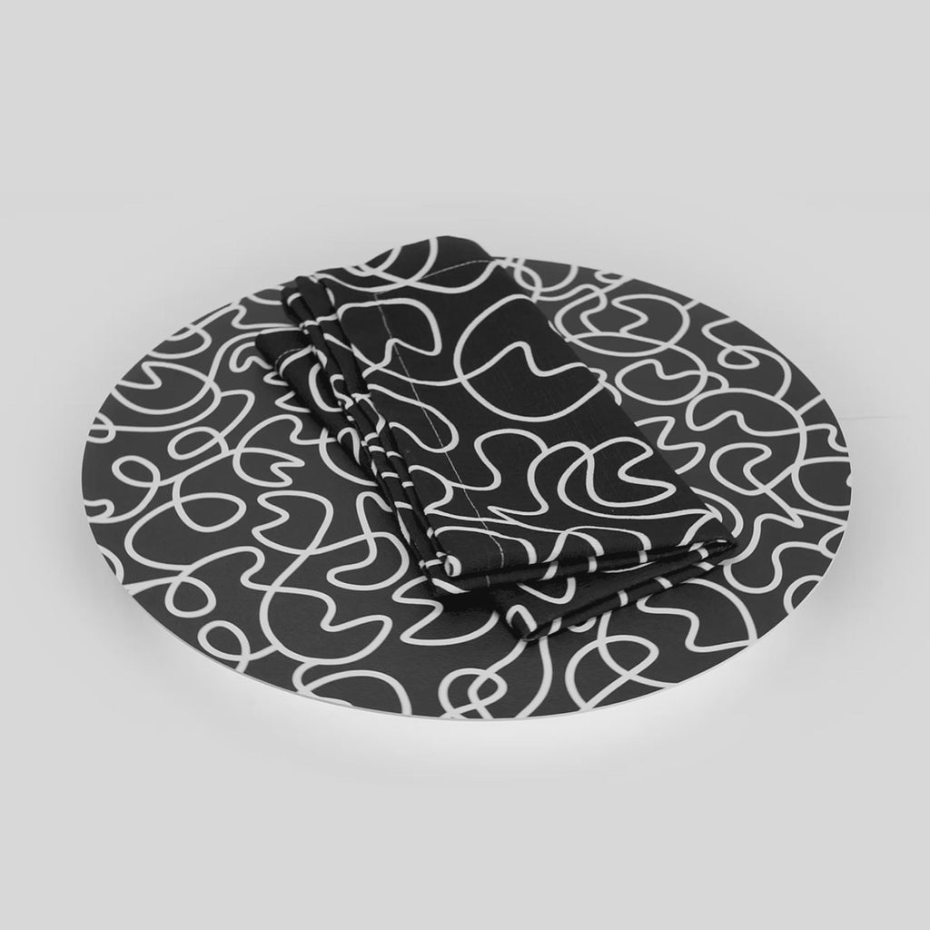 Black & White Squiggly Melamine Hostess Set, 20-Piece (Service for 4)