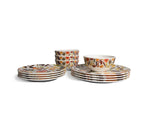 Auburn Bouquet Starter Set, 12 piece melamine dinnerware setting with four dinner plates, four salad plates and four bowls