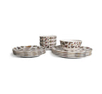 Butterflies Starter Set, 12 piece melamine dinnerware setting with four dinner plates, four salad plates and four bowls