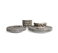 Grayscale Roses Melamine Starter Set, 12-Piece (Service for 4)