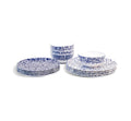 Navy Squiggly Starter Set, 12 piece melamine dinnerware setting with four dinner plates, four salad plates and four bowls
