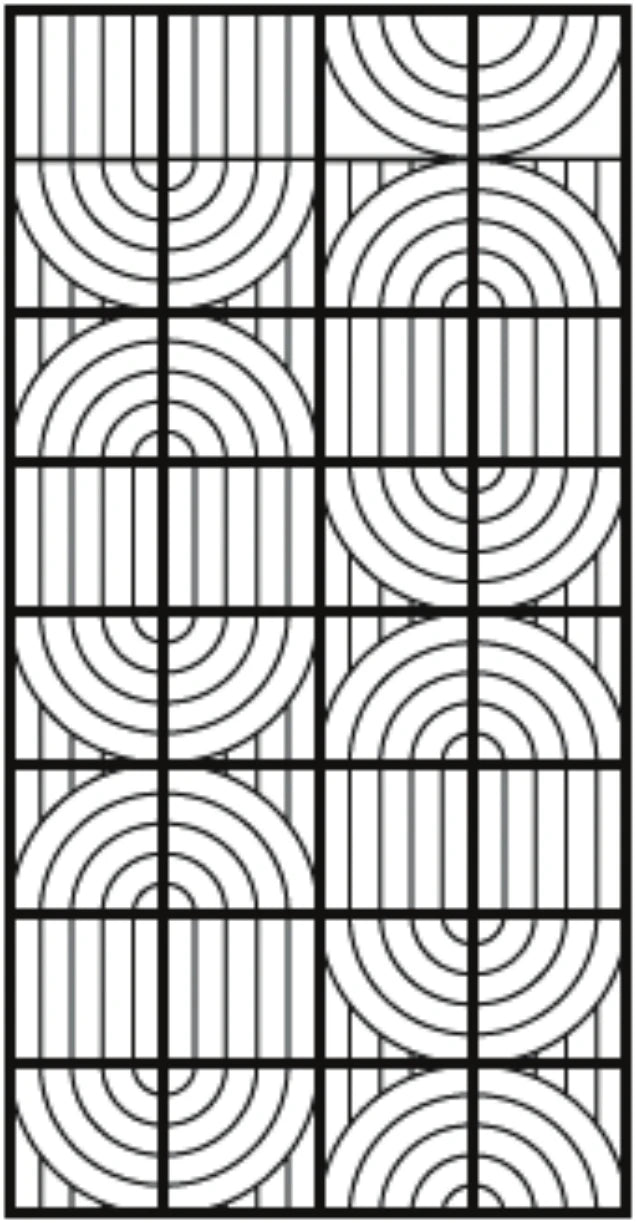 Arc tile pattern layout option 1