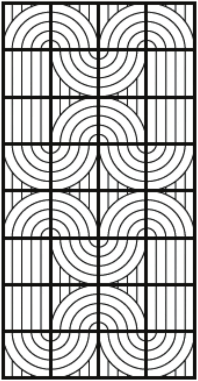 Arc tile pattern layout option 2