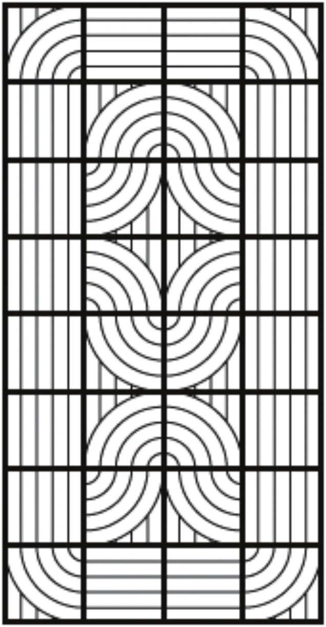 Arc tile pattern layout option 3