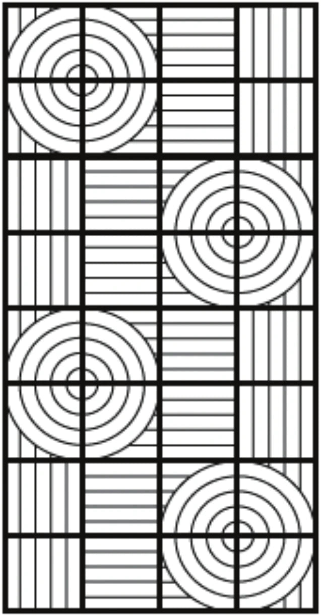 Arc tile pattern layout option 4