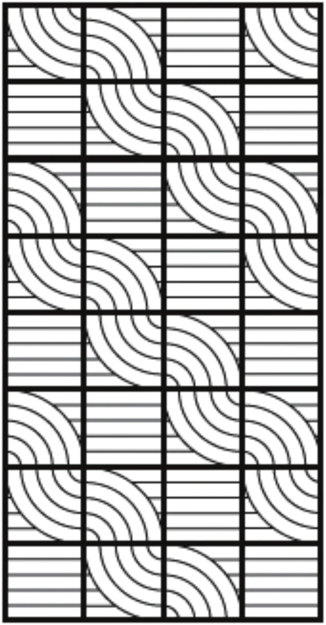 Arc tile pattern layout option 5