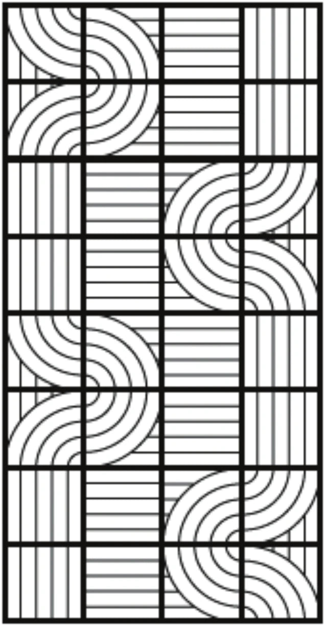 Arc tile pattern layout option 6