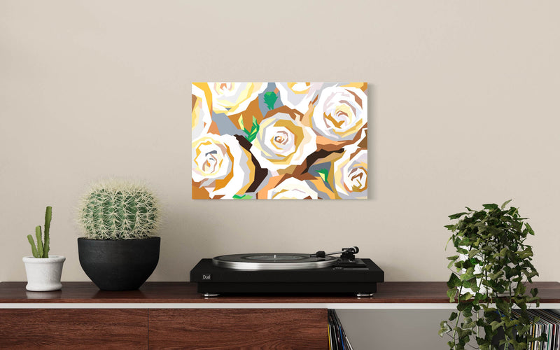Print Neutral Golden Roses