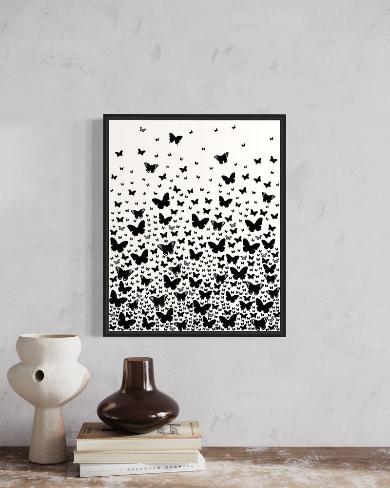 Black on White Butterfly