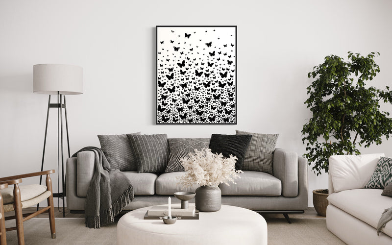 Black on White Butterfly