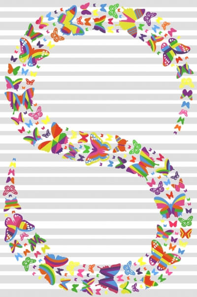 Butterfly Swirl (Silver &amp; White)