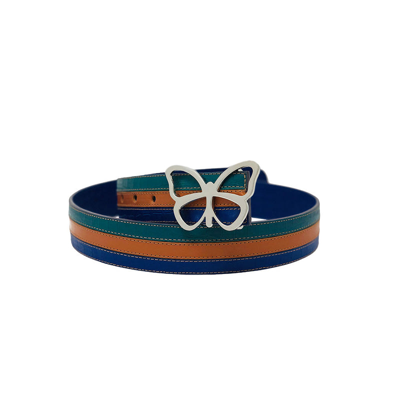 The Triple Stripe Reversible Leather Belt is The Perfect Blend of Tones. They Create a Harmonious Design. Elizabeth Sutton Collection.