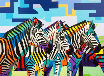 Colorful Triple Zebra