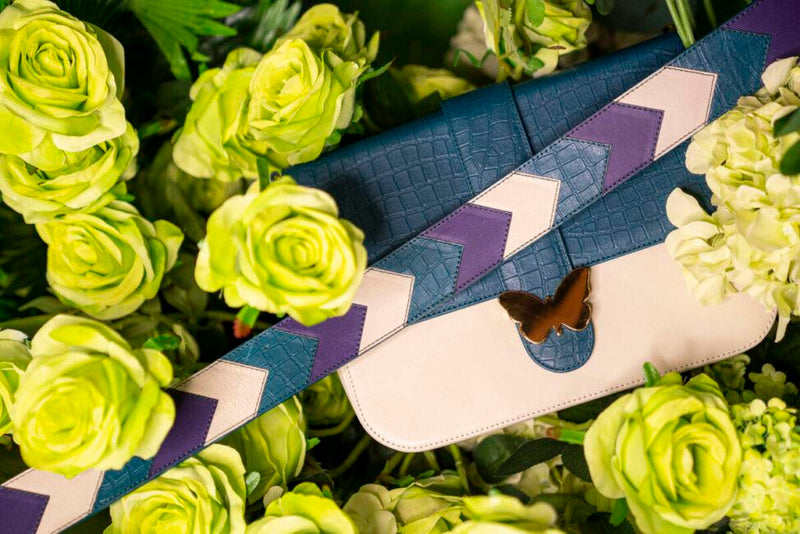 Bag Strap Chevron Plum Forest Cream