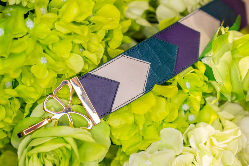 Bag Strap Chevron Plum Forest Cream