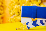 Bag Strap Chevron Blue Cream