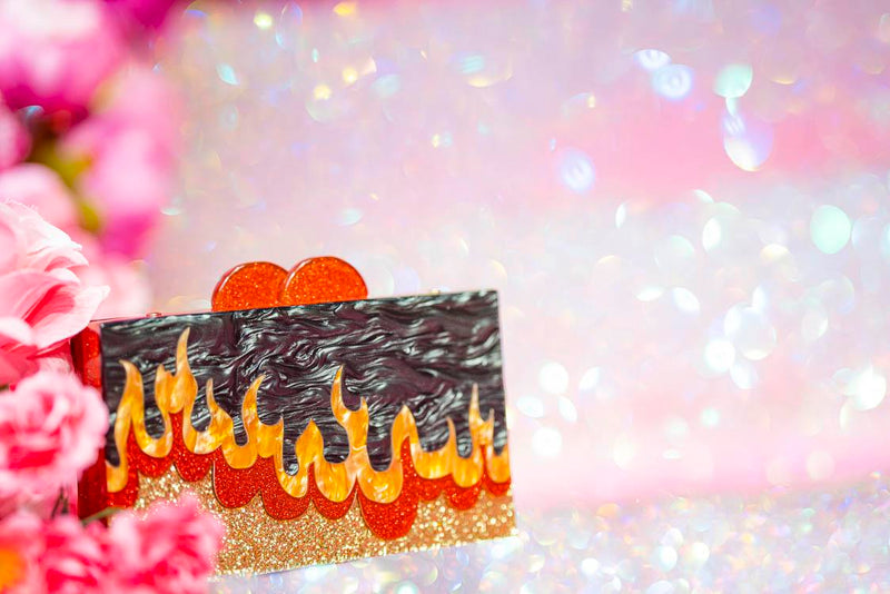 Clutch Purse Heart on Fire