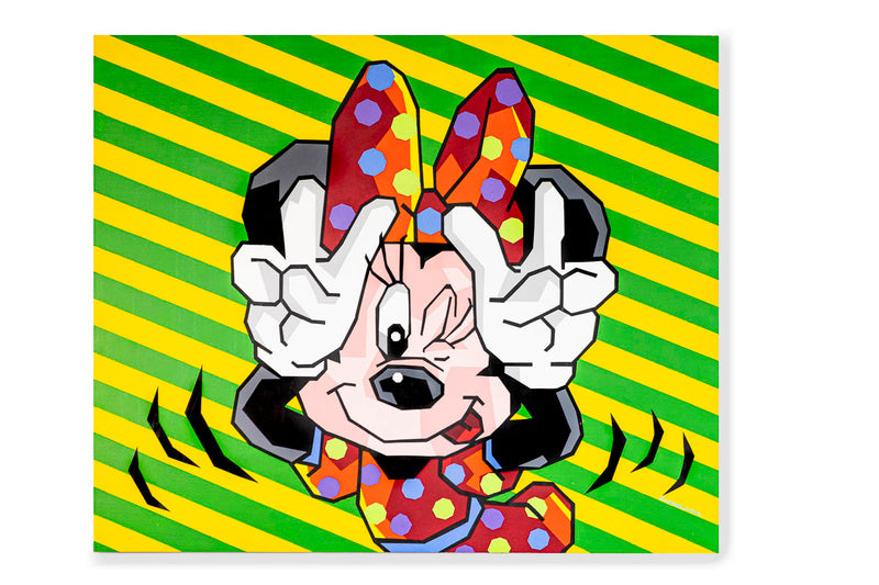 Minnie Mouse Peace (Green & Yellow Stripes)