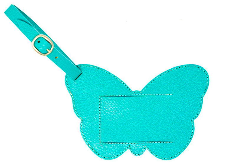 Luggage Tag Teal Butterfly