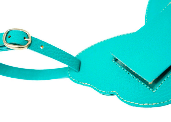 Luggage Tag Teal Butterfly