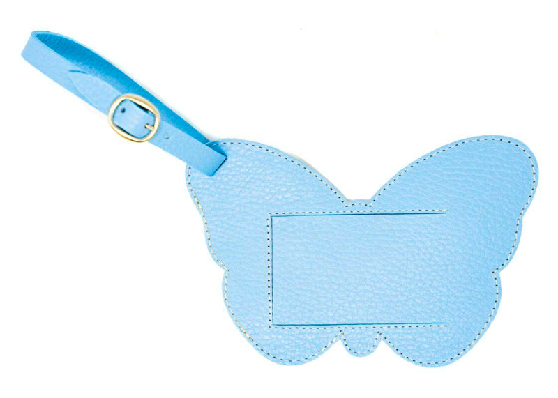 Luggage Tag Light Blue Butterfly
