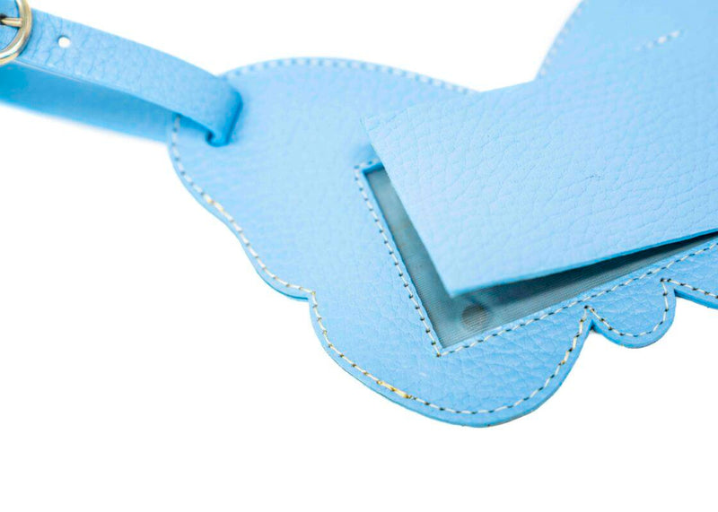 Luggage Tag Light Blue Butterfly