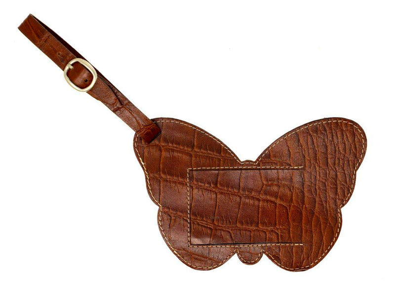 Luggage Tag Brown Butterfly
