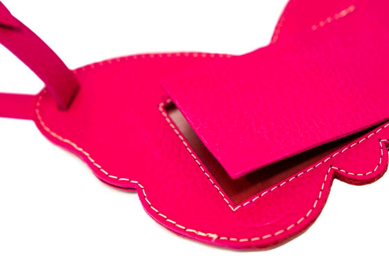 Luggage Tag Magenta Butterfly
