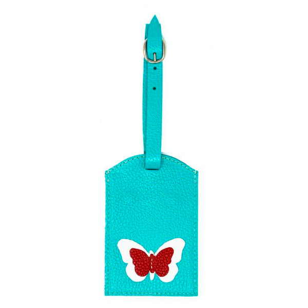 Luggage Tag Teal, White And Red