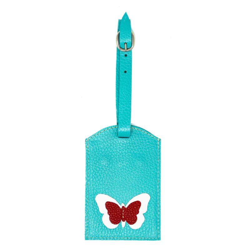 Luggage Tag Teal, White And Red