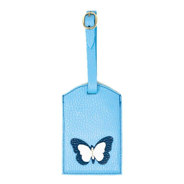 Luggage Tag Light Blue, Blue, And White