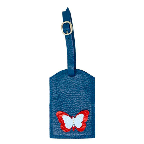 Luggage Tag Navy, Red, and Light Blue Classic
