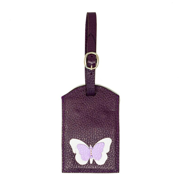 Luggage Tag Plum, White, and Lavender Classic