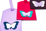 Luggage Tag Plum, White, and Lavender Classic