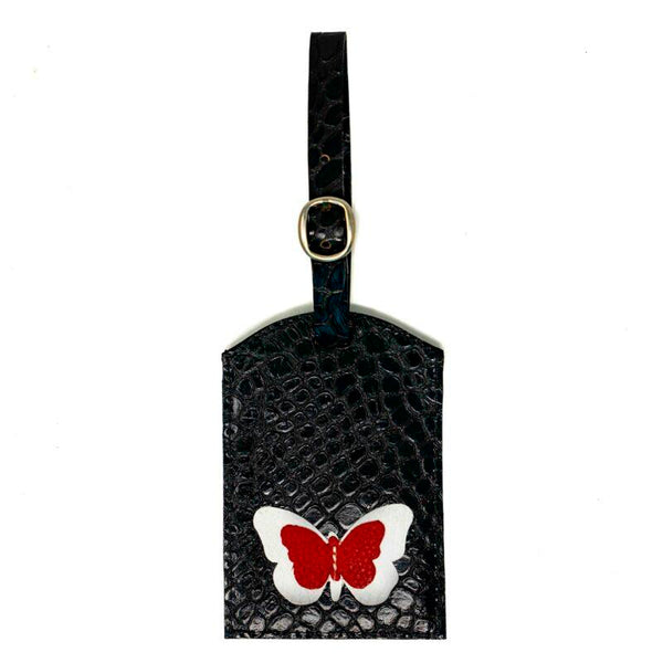 Luggage Tag Black, White and Red Classic