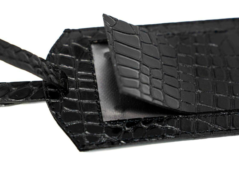 Luggage Tag Black, White and Red Classic