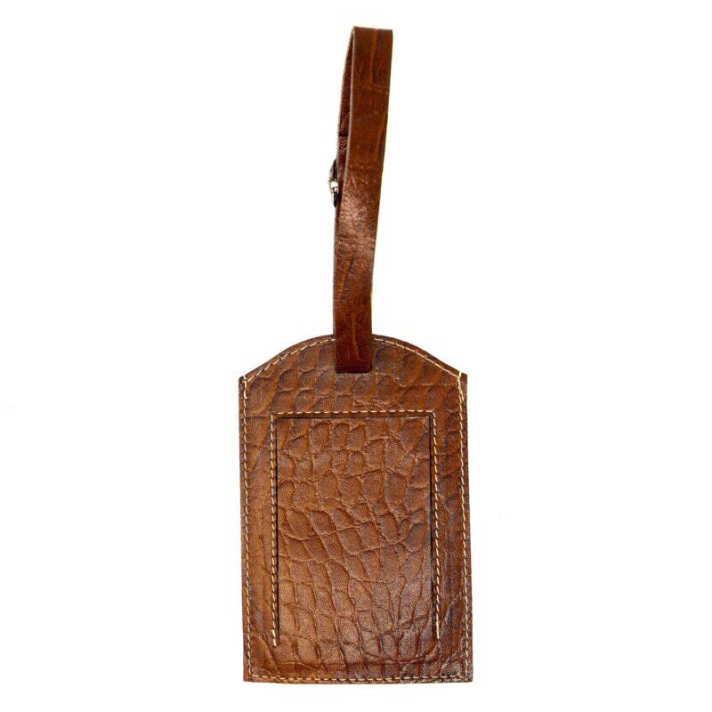 Luggage Tag Brown, Cream and White Classic