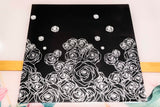 Table Placemats Spring Roses - Black and White