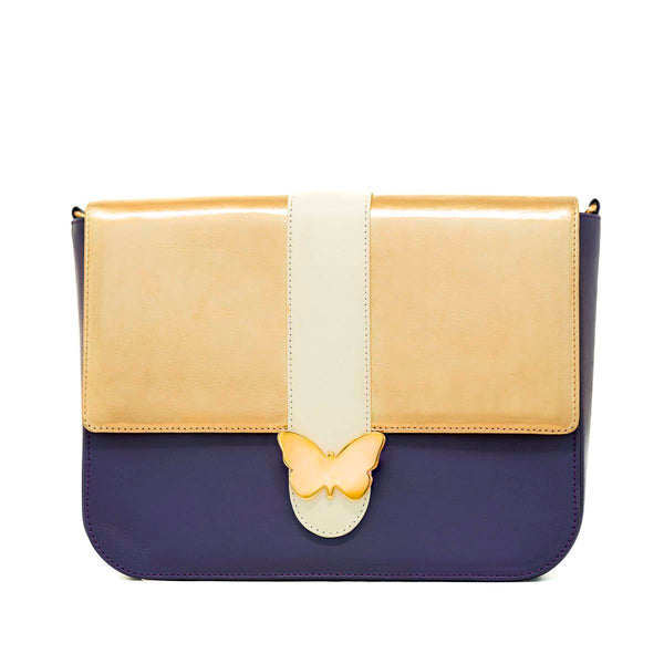 Leather Bag Limited Edition Plum, Copper, Cream