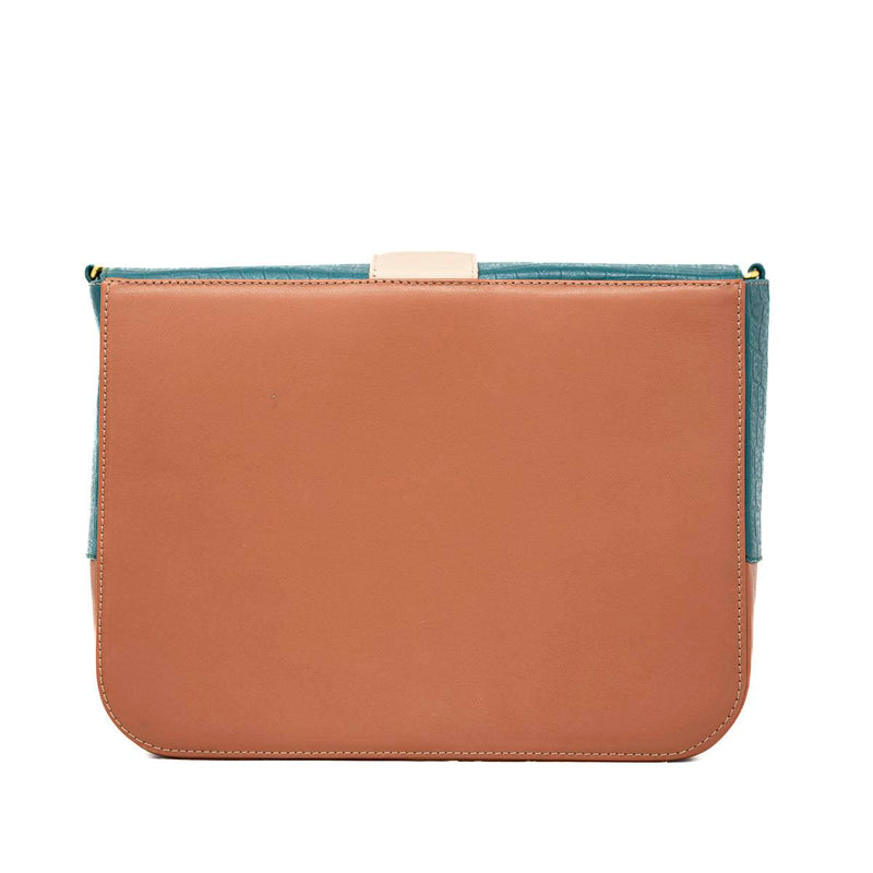 Leather Bag Multicolor Cognac, Forest, Beige