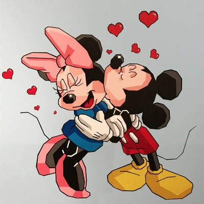 Mickey & Minnie Hearts (Light Blue)