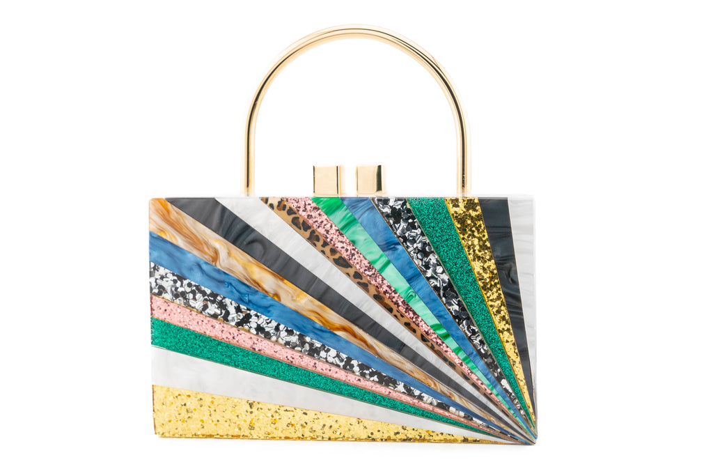 Dripping Paint Rainbow Colored Crystal Clutch Purse | Little Luxuries  Designs