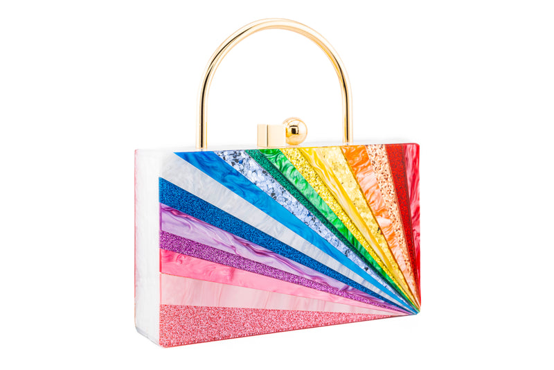 Clutch Purse Rainbow Starburst