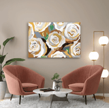 Print Neutral Golden Roses