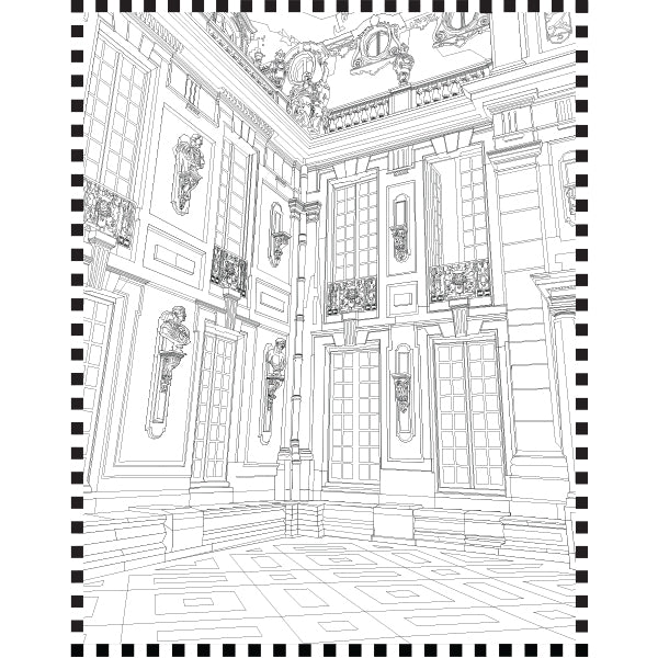 Versailles Coloring Book. These Are The Outlines of Some of the Elizabeth's Most Famous Artworks Made Into Coloring Book.