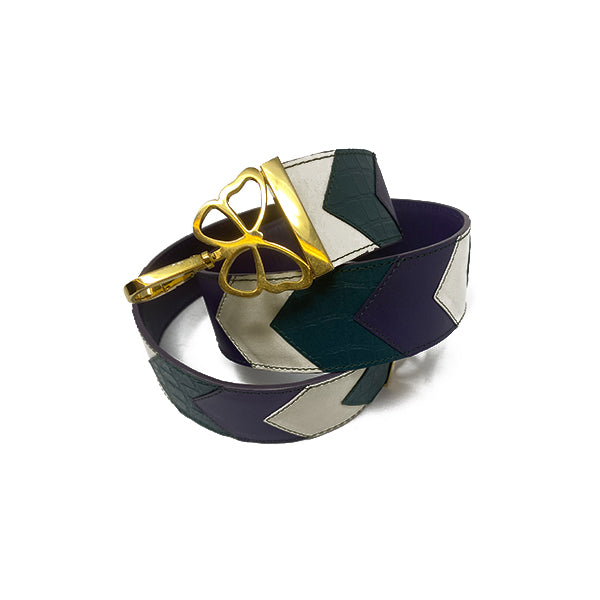 Bag Strap Chevron Plum Forest Cream